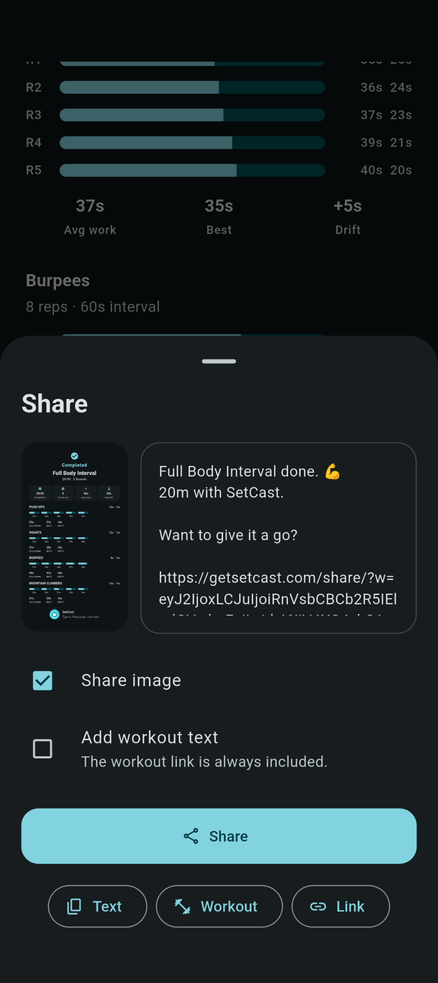 Sharing from SetCast